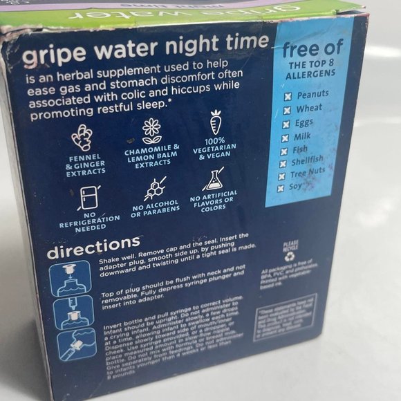 Mommy's Bliss Gripe Water Night Time Relieves Stomach Discomfort Night Time - Picture 6 of 6